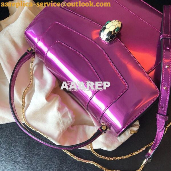 Replica Bvlgari Serpenti Forever Flap Cover Bag in Metallic Purple wit 11