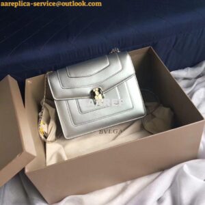 Replica Bvlgari Serpenti Forever Flap Cover Bag in Metallic Silver 396