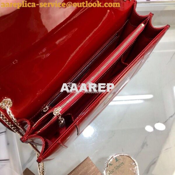 Replica Bvlgari Serpenti Forever Flap Cover Bag in Metallic Red 39793 11