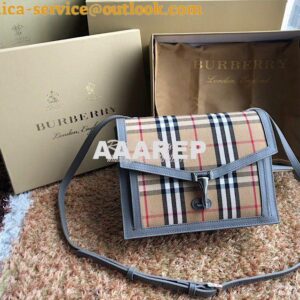 Replica Burberry Small Vintage Check and Leather Crossbody Bag 8006359