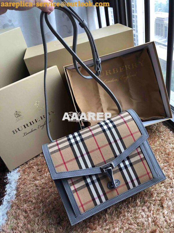 Replica Burberry Small Vintage Check and Leather Crossbody Bag 8006359 4