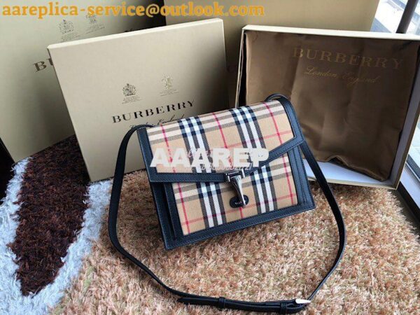 Replica Burberry Small Vintage Check and Leather Crossbody Bag 8006359 3