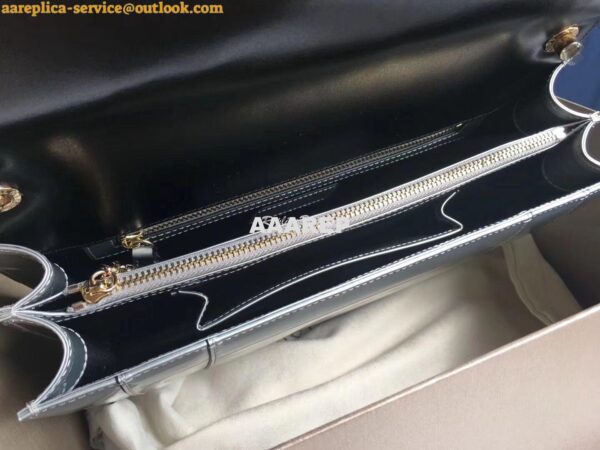 Replica Bvlgari Serpenti Forever Flap Cover Bag in Metallic Silver 397 9