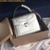 Replica Bvlgari Serpenti Forever Flap Cover Bag in Metallic Silver wit