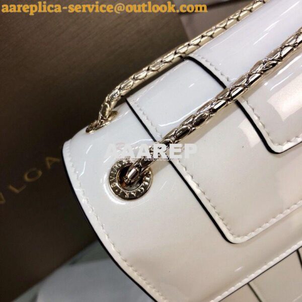 Replica Bvlgari Serpenti Forever Flap Cover Bag in Metallic White 3979 8