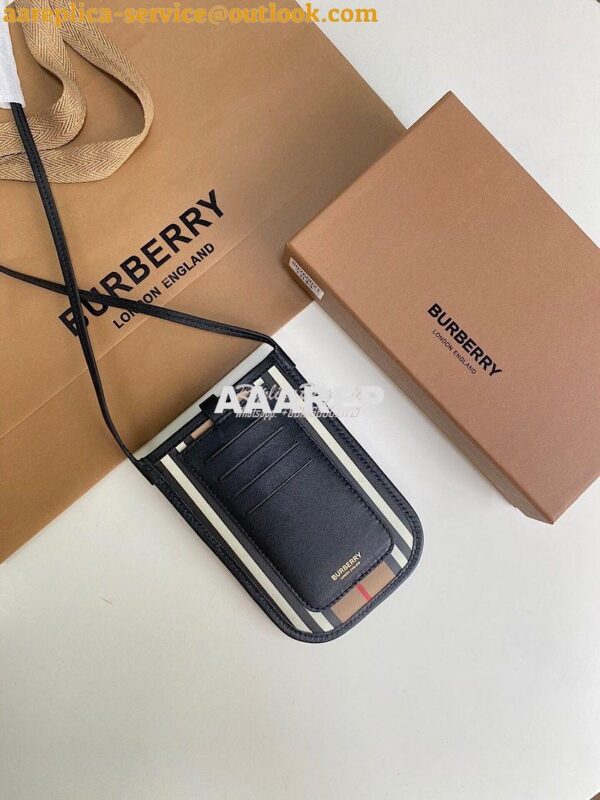 Replica Burberry Stripe E-canvas Phone Case with Strap 80267361 4