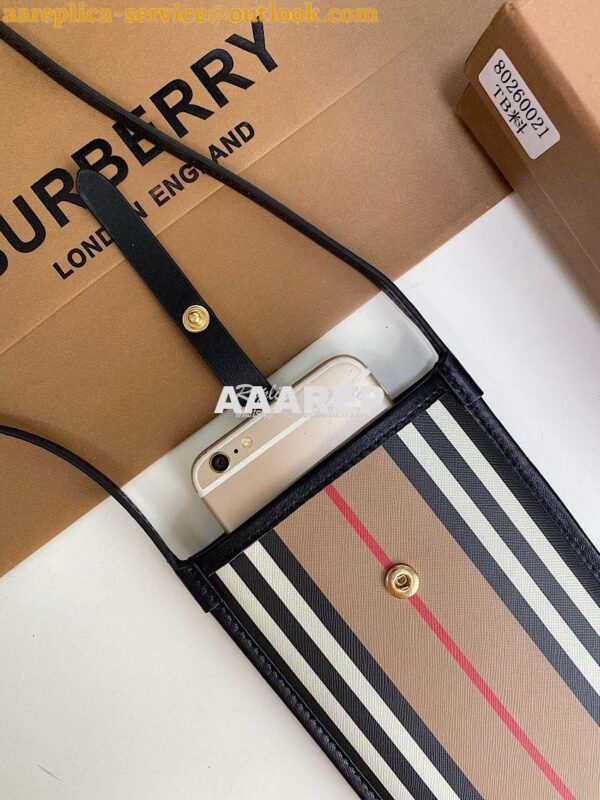 Replica Burberry Stripe E-canvas Phone Case with Strap 80267361 5