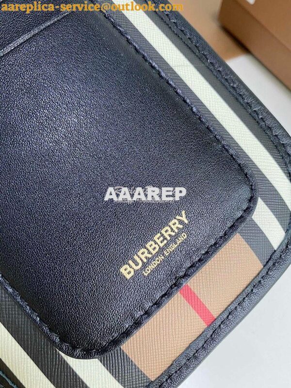 Replica Burberry Stripe E-canvas Phone Case with Strap 80267361 7