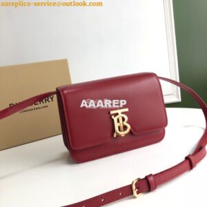 Replica Burberry TB Leather Bag 80103351 Dark Red