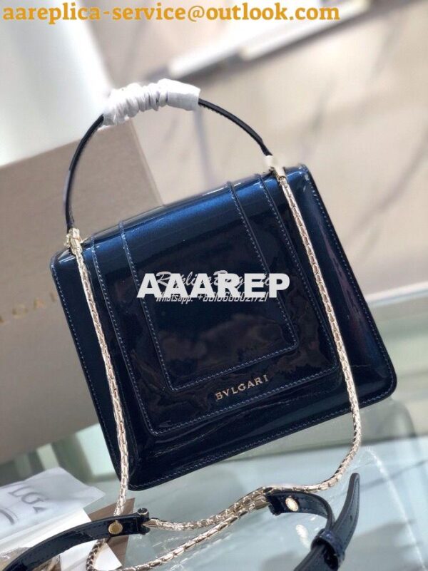 Replica Bvlgari Serpenti Forever Flap Cover Bag in Metallic with Handl 7