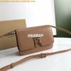 Replica Burberry TB Leather Bag 80103351 Light Camel w Black 2