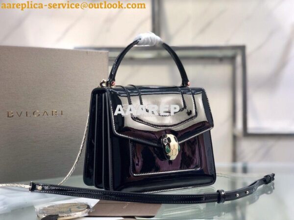 Replica Bvlgari Serpenti Forever Flap Cover Bag in Metallic with Handl 4