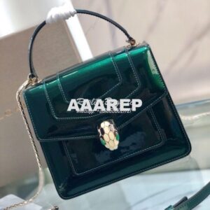 Replica Bvlgari Serpenti Forever Flap Cover Bag in Metallic with Handl 2