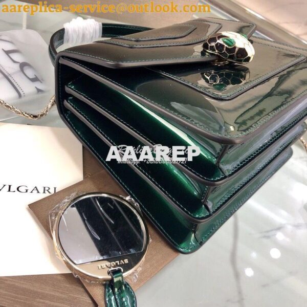 Replica Bvlgari Serpenti Forever Flap Cover Bag in Metallic with Handl 9