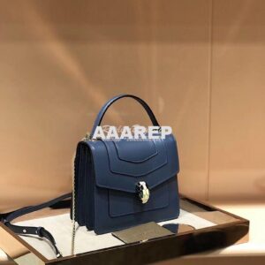 Replica Bvlgari Serpenti Forever Flap Cover Bag with Handle 284537 Ash 2