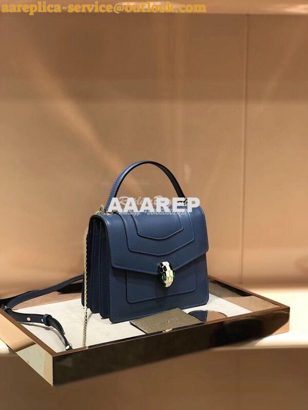 Replica Bvlgari Serpenti Forever Flap Cover Bag with Handle 284537 Ash 4