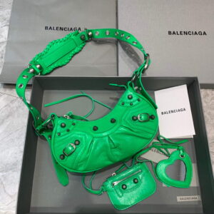 Replica Balenciaga 700940210 Women's Neo Cagole XS Handbag in Green Arena lambskin