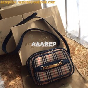 Replica Burberry The 1983 Check Link Camera Bag Blue