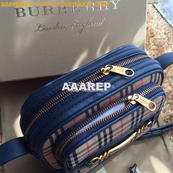 Replica Burberry The 1983 Check Link Camera Bag Blue 5