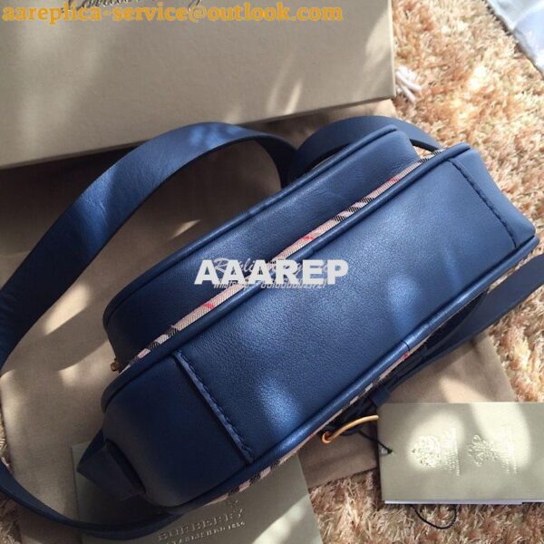 Replica Burberry The 1983 Check Link Camera Bag Blue 11