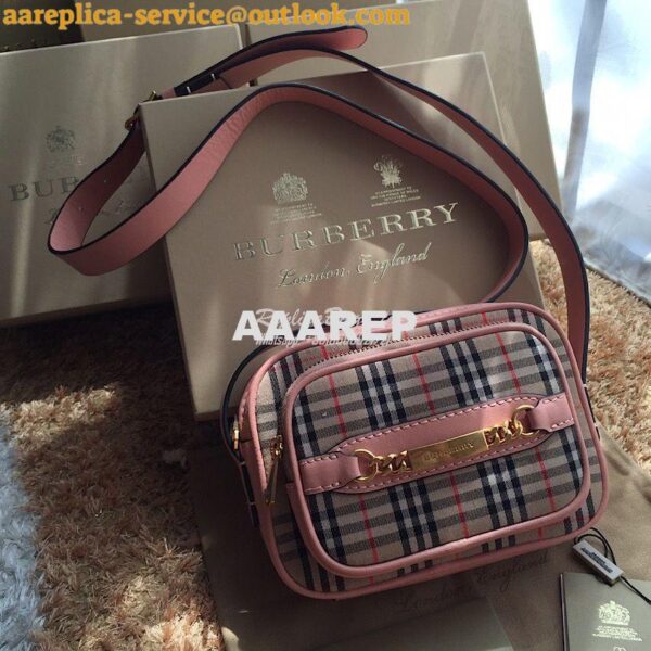 Replica Burberry The 1983 Check Link Camera Bag Pink 3