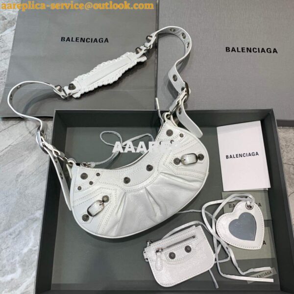 Replica Balenciaga 700940210 Women's Neo Cagole XS Handbag in White Arena lambskin 3