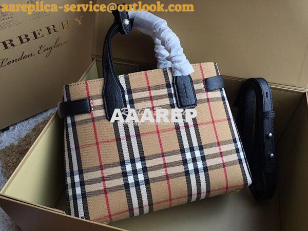 Replica Burberry The Banner 19s in Vintage Check and Leather 40769481 3