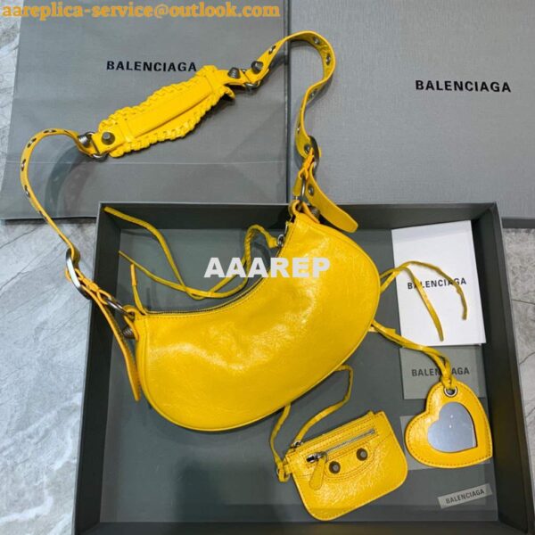 Replica Balenciaga 700940210 Women's Neo Cagole XS Handbag in Yellow Arena lambskin 4