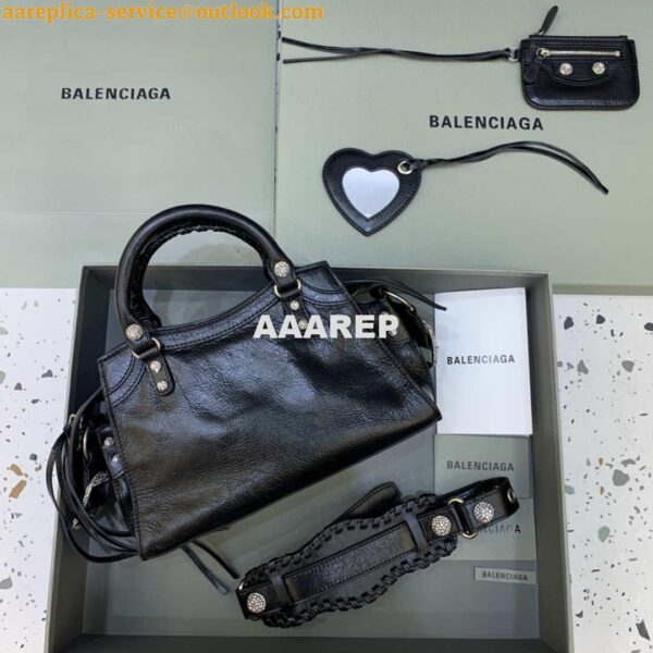 Replica Balenciaga 700940210B Neo Cagole City Handbag in black Arena Lambskin 4