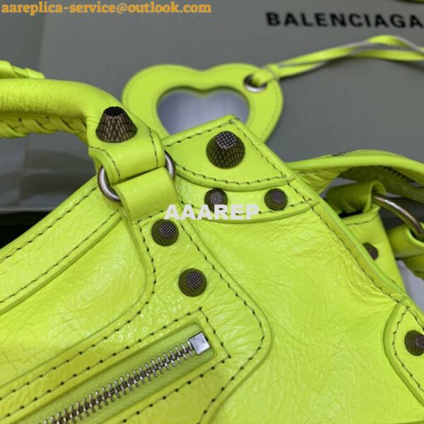 Replica Balenciaga 700940210B Neo Cagole City Handbag in Lemon Yellow Arena Lambskin 7