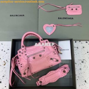 Replica Balenciaga 700940210B Neo Cagole City Handbag in Pink Arena Lambskin