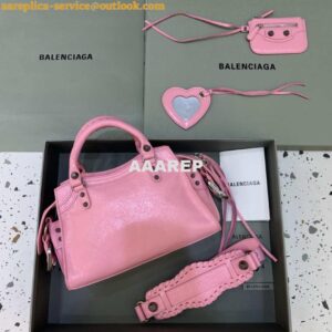 Replica Balenciaga 700940210B Neo Cagole City Handbag in Pink Arena Lambskin 2