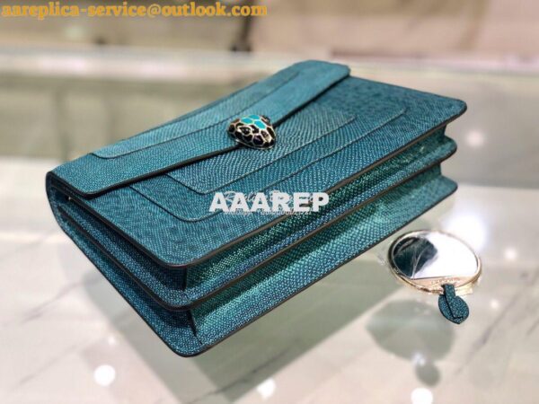 Replica Bvlgari Serpenti Forever Medium Bag in Deep Jade Metallic Karu 8