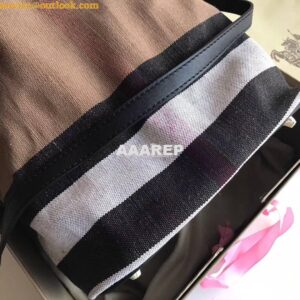 Replica Burberry The Medium Ashby in Canvas Check and Black Leather 2