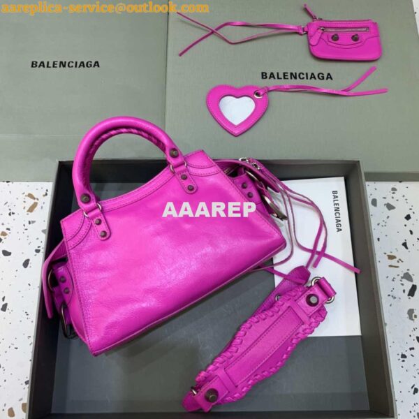 Replica Balenciaga 700940210B Neo Cagole City Handbag in Sky Pink Arena Lambskin 4