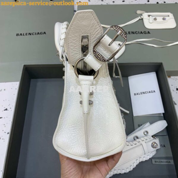 Replica Balenciaga 700940210B Neo Cagole City Handbag in white Arena Lambskin 5