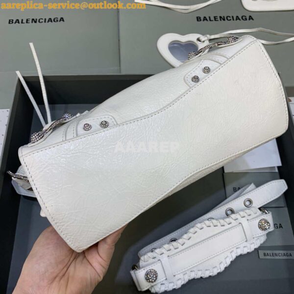 Replica Balenciaga 700940210B Neo Cagole City Handbag in white Arena Lambskin 6