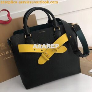 Replica Burberry The Medium Leather Belt Bag 40767231 Black Yellow 2