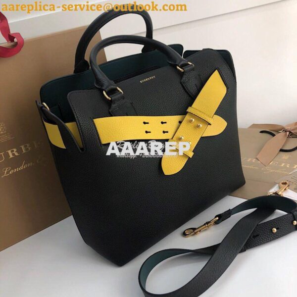 Replica Burberry The Medium Leather Belt Bag 40767231 Black Yellow 5