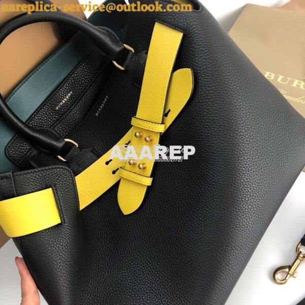 Replica Burberry The Medium Leather Belt Bag 40767231 Black Yellow 6