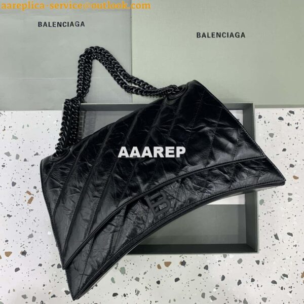 Replica Balenciaga 716332210 Crush Large Chain Bag in Black crushed calfskin aged Black Hardware 3