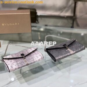 Replica Bvlgari Serpenti Forever Pochette Chain 290329 Charcoal Diamon