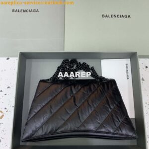 Replica Balenciaga 716393210I Crush Medium Chain Bag in Black crushed calfskin aged Black Hardware 2