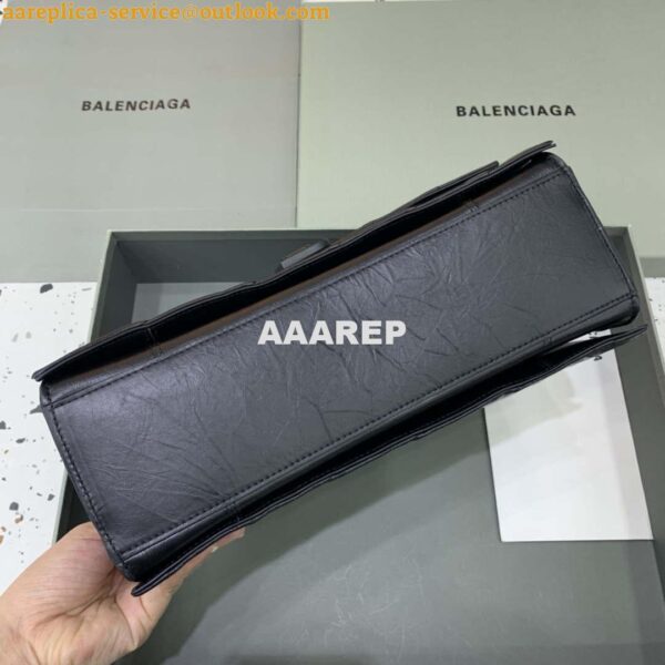 Replica Balenciaga 716393210I Crush Medium Chain Bag in Black crushed calfskin aged Black Hardware 6