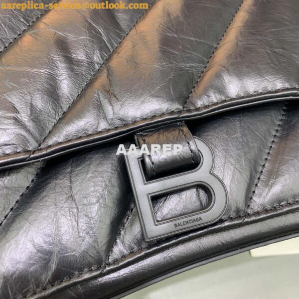 Replica Balenciaga 716393210I Crush Medium Chain Bag in Black crushed calfskin aged Black Hardware 7