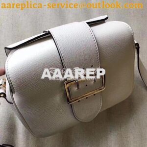 Replica Burberry The Small Buckle Crossbody Bag in Leather White