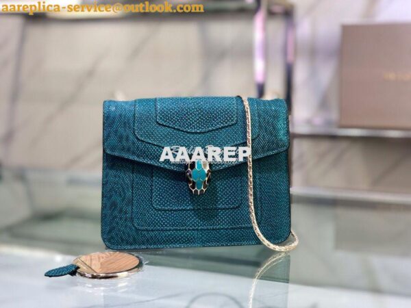 Replica Bvlgari Serpenti Forever Small Bag in Deep Jade Metallic Karun 3