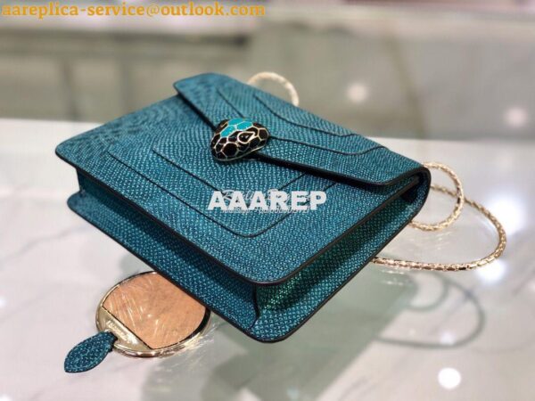 Replica Bvlgari Serpenti Forever Small Bag in Deep Jade Metallic Karun 5