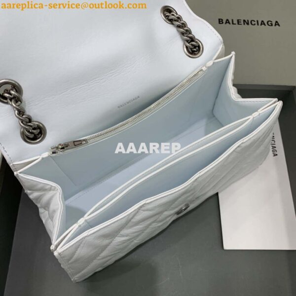 Replica Balenciaga 716393210I Crush Medium Chain Bag in White crushed calfskin aged Silver 9