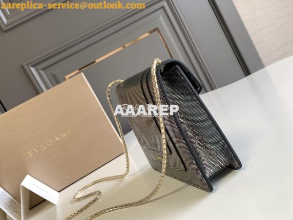 Replica Bvlgari Serpenti Forever Small Bag in Onyx Metallic Karung Sna 6